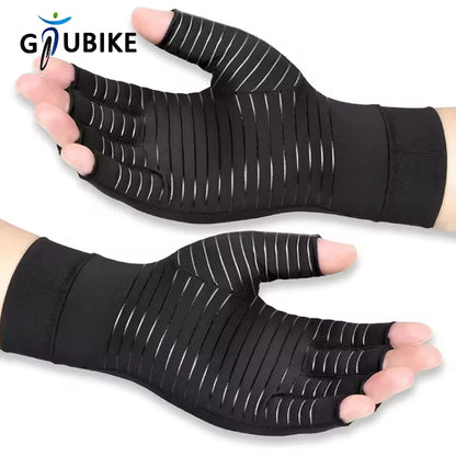 GTUBIKE 1Pair Copper Arthritis Gloves for Hand Pain Relief,Rheumatoid Osteoarthritis,Swelling, Carpal Tunnel, Compression Gloves