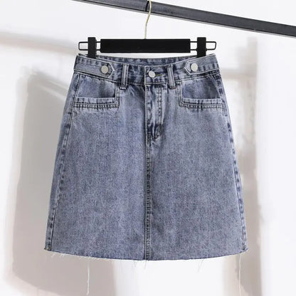 Women Casual Stripe Shawl T Shirt Skirts Two Piece Set 2025 Summer Student Fashion Tops Denim A-Line Skirt Outfits Lady Clothes