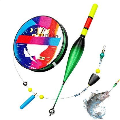 Fishing Line with Bobber with Color Changing Float Automatic Bobber Line Set for Bass Fishing for Kayak Saltwater Boat Pier