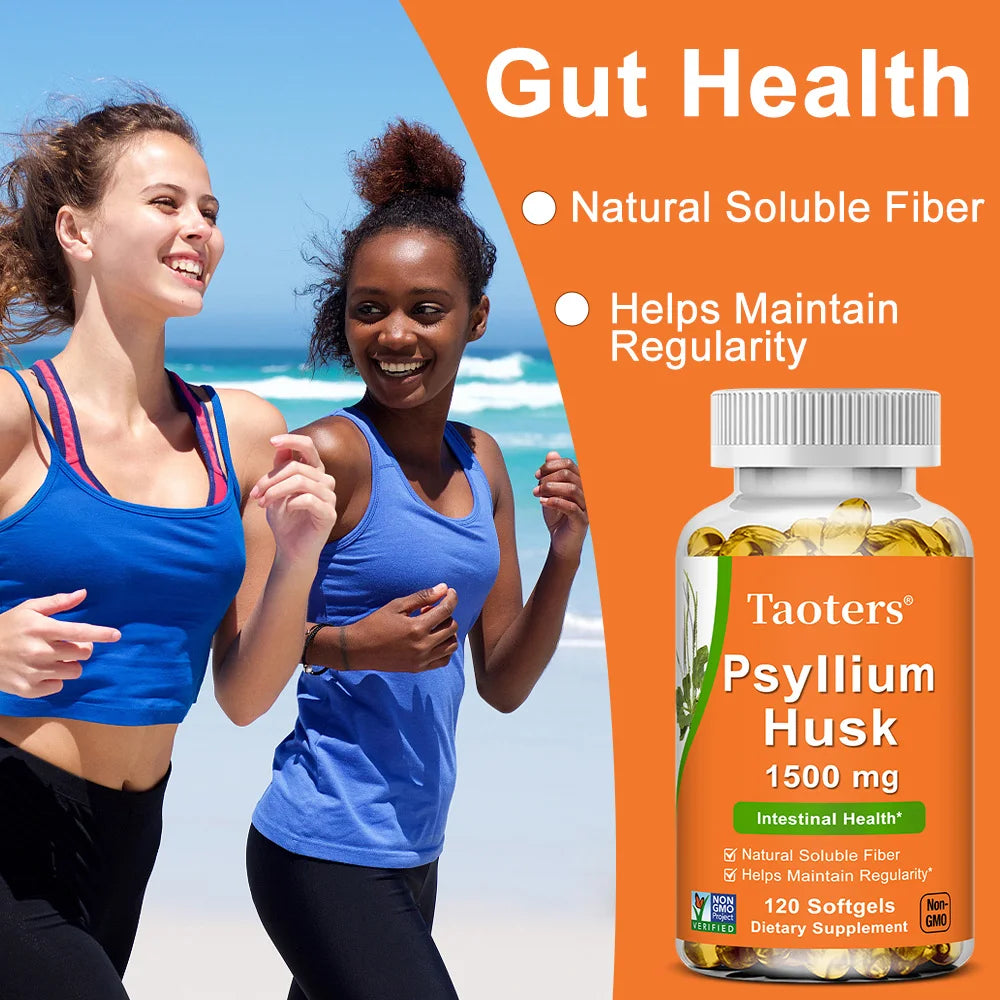 Psyllium Husk Supplement-Natural Soluble Fiber,Promotes Digestion,Supports Immunity,and Promotes Intestinal Health,120 Capsules