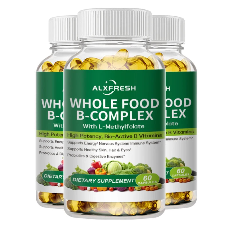 Vitamin B Complex Capsules Promote Energy Metabolism Relieve Fatigue Improve Memory Mood Anxiety Improve Skin Hair  Nail Health