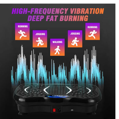 Vibration Plate Exercise Machine Fat-Burning Full Body Workout Power Vibration N Resistance Bands Fitness Equipment Weight Loss