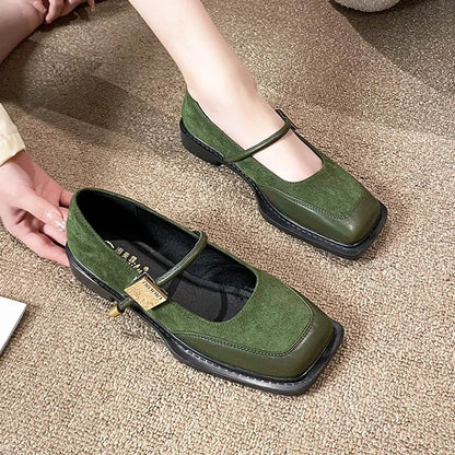 Women's Single Shoes 2026 New Style Low Heel Square Toe Mary Jane Women's Retro Large Size Shoes Designer Sneakers for Women