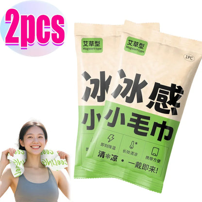Disposable Cooling Towel Instant Cold Compress with Menthol for Sports Gym Travel Outdoor Activities Face Neck Arms Sweat Wipes