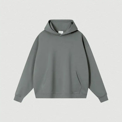 Custom LOGO 400GSM Oversized Frency Terry  Autumn Winter Casual Cotton Men Woven Top Solid Color Hoodies Sweatshirt Streatwear