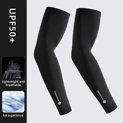 GTUBIKE 1 Pair New Ice Silk Sleeves UV Protect Breathable Cycling Arm Sports Outdoor Unisex Elastic Quick-dry Summer Sleeves