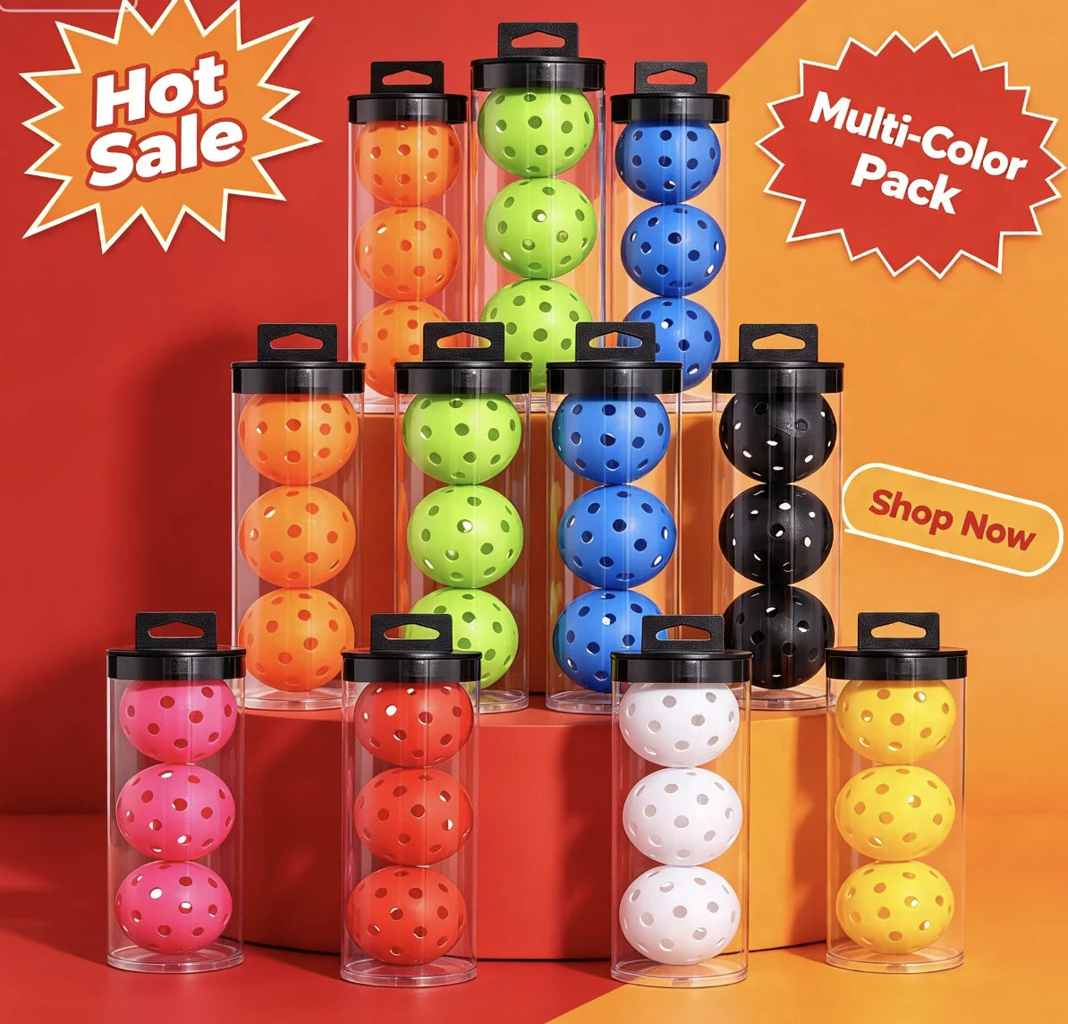 Pickleball Balls 40 Holes 74mm Durable High Bounce Outdoor Pickle Balls for Training Competition Sports Accessories