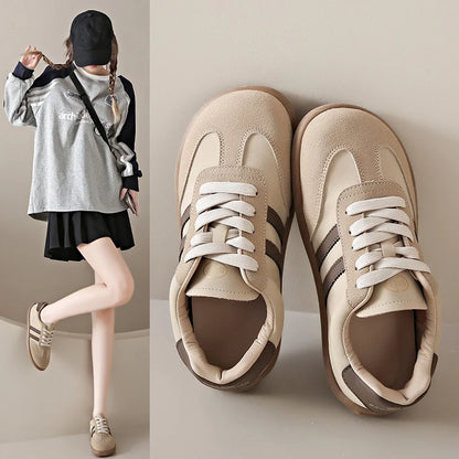 2025 New Autumn/Winter Women's Shoes Comfortable Casual Shoes College Style Wide Toe Soft Flat Shoes Outdoor Casual Sports Shoes