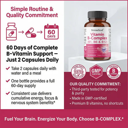 Vitamin B-Complex, B1, B6, B12, Maximum Potency, Supports Energy Metabolism, Immunity, Digestion, Brain, Nerves & Heart Health