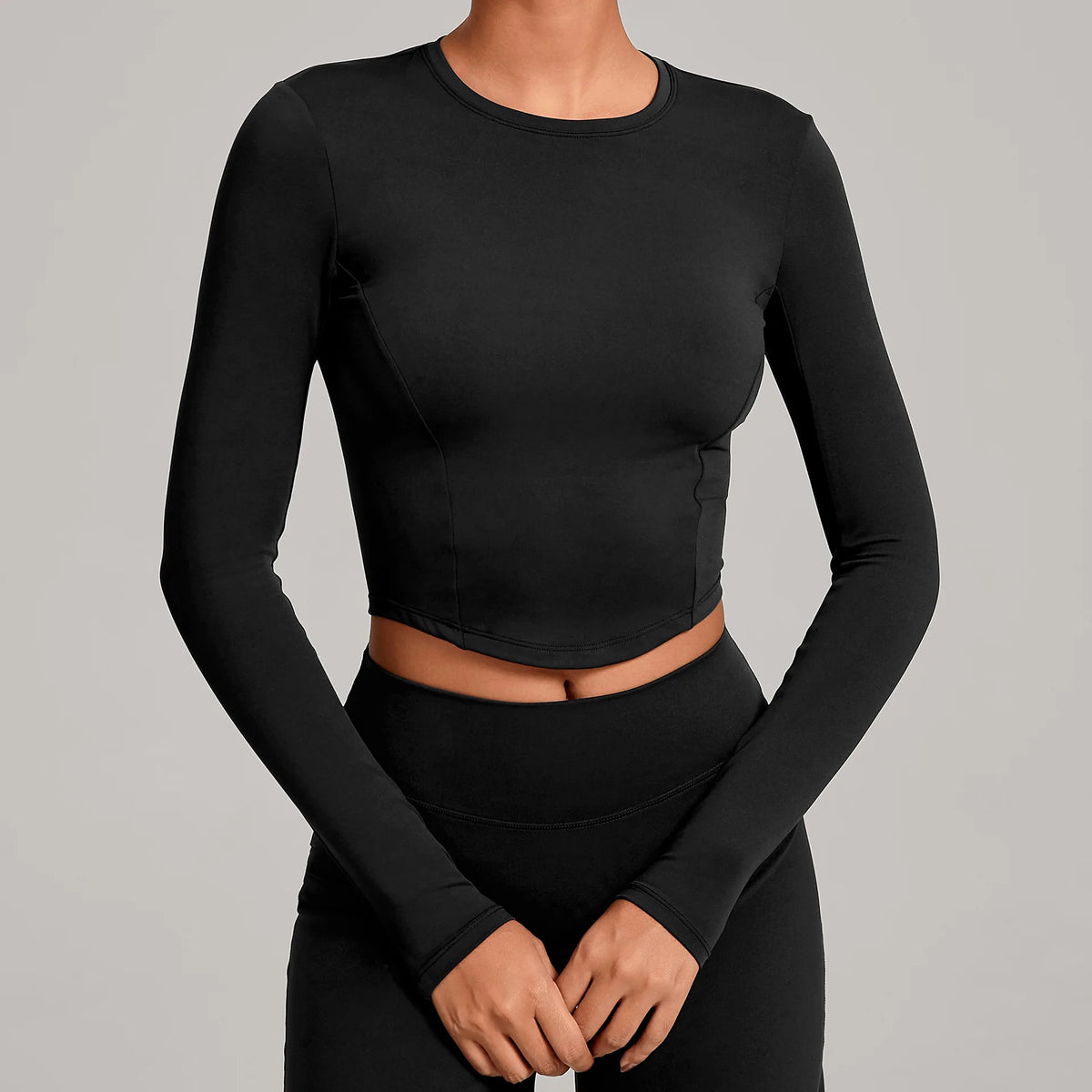 Gym Workout Top Women's Winter Tight-Fitting Long-Sleeved Yoga Sports Fitness Clothes Pilates Running Sports Long-Sleeved Tops