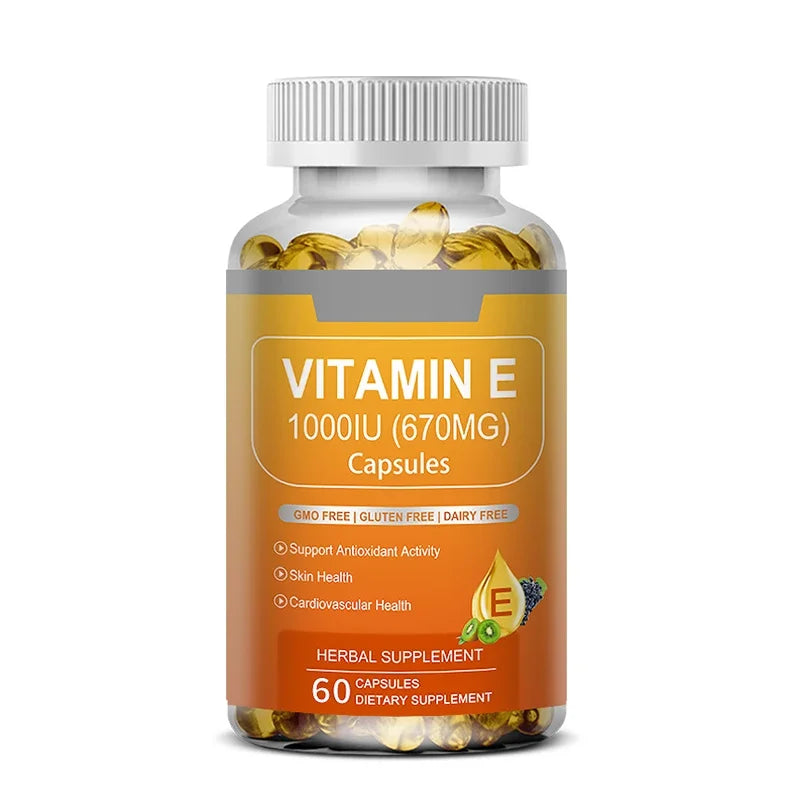 Vitamin E 670 Mg (1000 IU) - Natural Dietary Supplement Antioxidant, Skin, Immune System Support, Gluten Free, Vegen