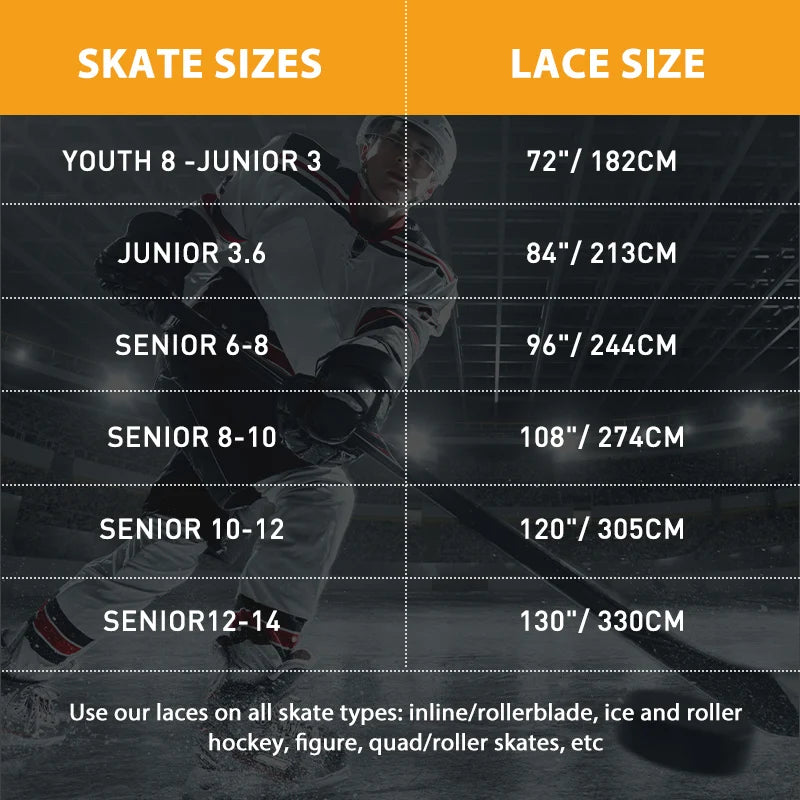UICE Ice Hockey Skate Laces 84/96/108/120inch Skates Hockey Shoe Lacer Dual Layer Braid Reinforced Hockey Accessories
