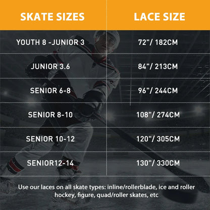 UICE Ice Hockey Skate Laces 84/96/108/120inch Skates Hockey Shoe Lacer Dual Layer Braid Reinforced Hockey Accessories