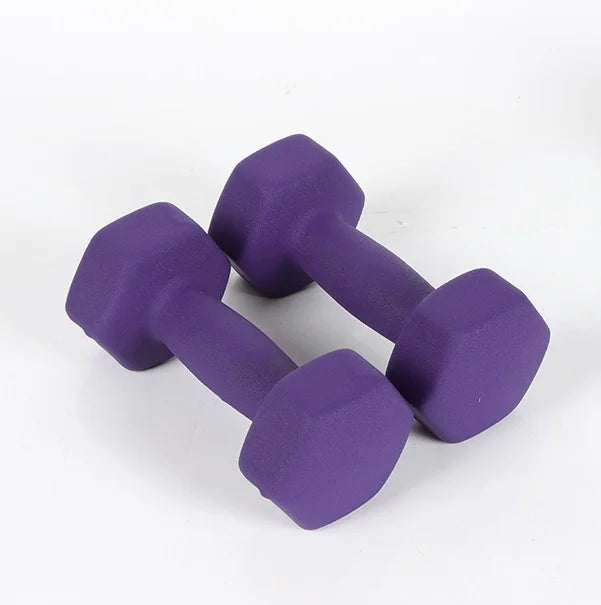 Hexagon Fixed Weight Dumbbells Set Womens 2kg Solid Cast Iron Workout Dumbbells