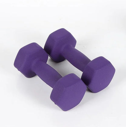 Hexagon Fixed Weight Dumbbells Set Womens 2kg Solid Cast Iron Workout Dumbbells