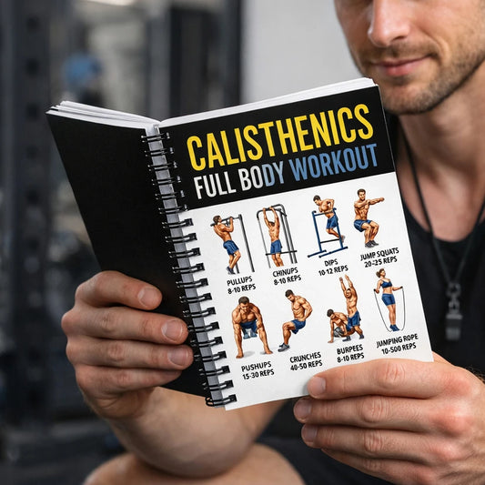 Calisthenics Bodyweight Training Guide Book Full Body Workout Exercise Learning Daily Log Card for Beginners Health Fitness