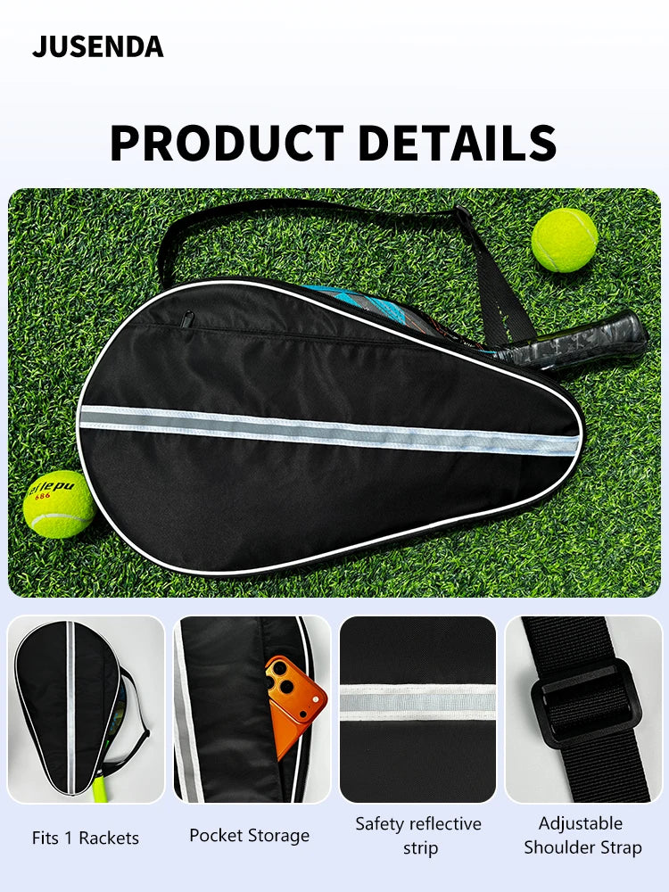 Reflective Padel Racket Bag Paddle Tennis Racket Cover Waterproof Portable Outdoor Sports Padel Racket Protective Case
