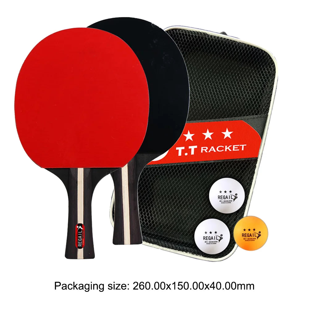 Table Tennis Racket 2 Rackets & 3 Balls Table Tennis Paddles Professional 2 Player Ping Pong Set for Beginners Training Game