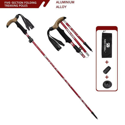 Walking Cane Telescopic Baton Folding Walking Sticks Aluminum Alloy Crutches Trekking Cane Hiking Trekking Poles North Pole