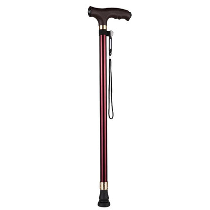 LED Light Walking Stick for Elderly - Adjustable Aluminum Alloy Crutch with Non-Slip Rubber Base for Seniors/Men/Disabled
