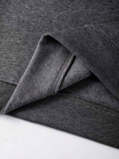 Winter Custom Mens Sweatshirts Crewneck Hoodies DIY Logo/Graphic Tops Street Fleece Warm Loose Pullovers Casual Men's Clothes