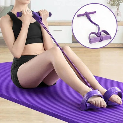 4-Level Resistance Band Tensioner with Non-Slip Handles - Home Fitness Equipment for Abdominal Muscle Training Yoga Abdominal
