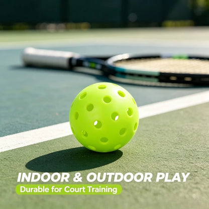 12pcs Pickleball 74MM Durable 40 Holes Outdoor Pickleballs 26g Outdoor for Competition Pickleball Packs of Pickleballs