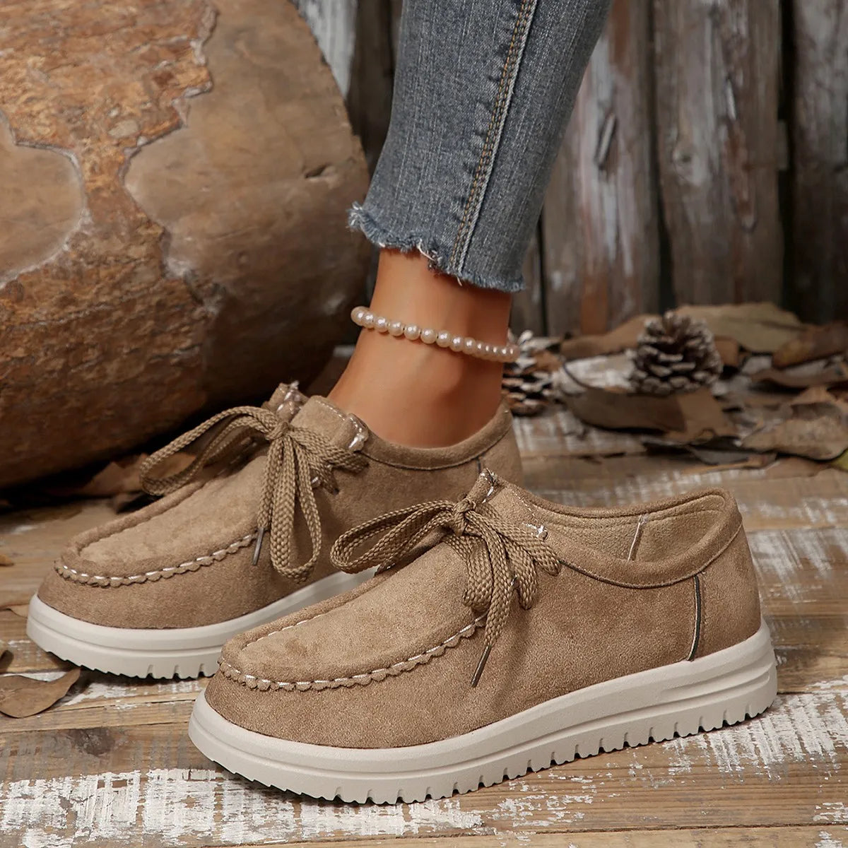 Women's Sports Shoes 2025 Spring Autumn Fashion Platform Sneakers Lace-up Round Toe Casual Comfortable Women's Shoes