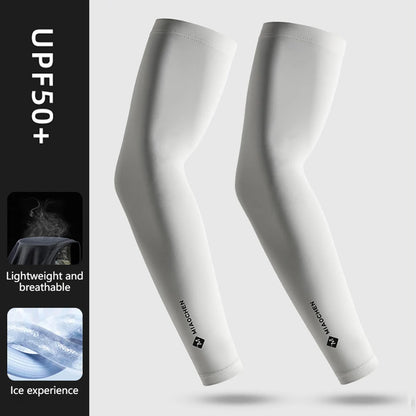 GTUBIKE 1 Pair New Ice Silk Sleeves UV Protect Breathable Cycling Arm Sports Outdoor Unisex Elastic Quick-dry Summer Sleeves