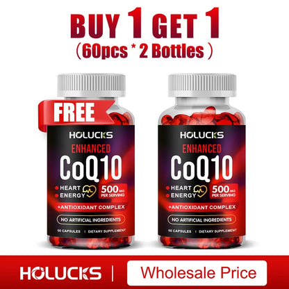 Coenzyme Q10 Supplement, for Heart & Cardiovascular Health Energy Boost, Blood Pressure Balance, Brain Function Support