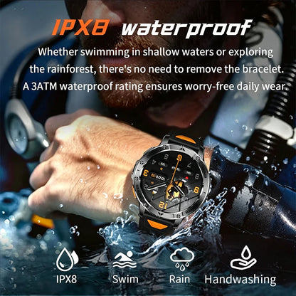 Smart Watch 1.7'' IPS Screen 1400mAh Battery IPX8 Waterproof 120+ Sports SOS LED BT Call Heart Rate Monitor Men Women