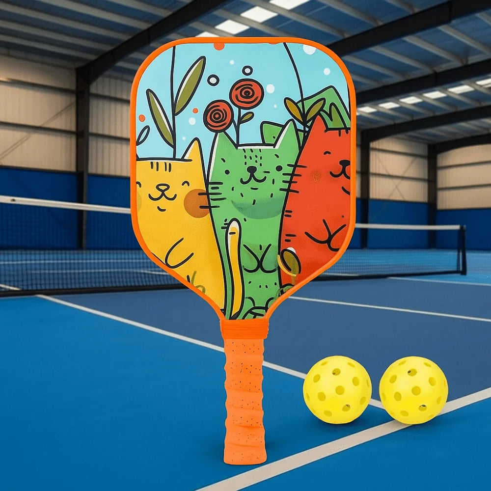 Cartoon Children's Pickleball Set Lightweight Durable 's Pickleball Set Non-Slip Grip 2 Balls Pickleball Paddle Set