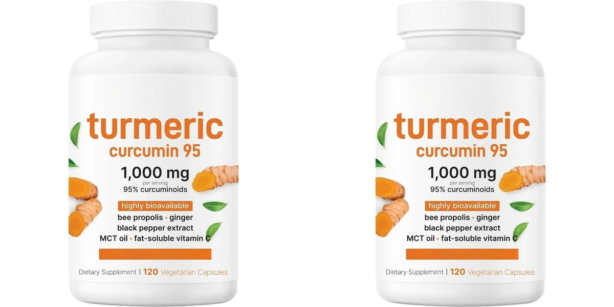 Turmeric Curcumin Supplement 1,000mg–95% Curcuminoids with Black Pepper & Ginger–Supports Joint & Antioxidant Health 120Capsules