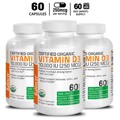 Vitamin D3 - Promotes Healthy Muscle Function and Immune Support, Strong Bones and Nervous System Health, 120 Capsules