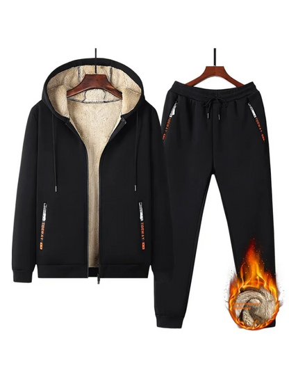 Winter Clothes Man Workout Set Winter Velvet Thick Men's Warm Sportswear Casual Two-piece Set Plus Size Men's Clothing M-5XL