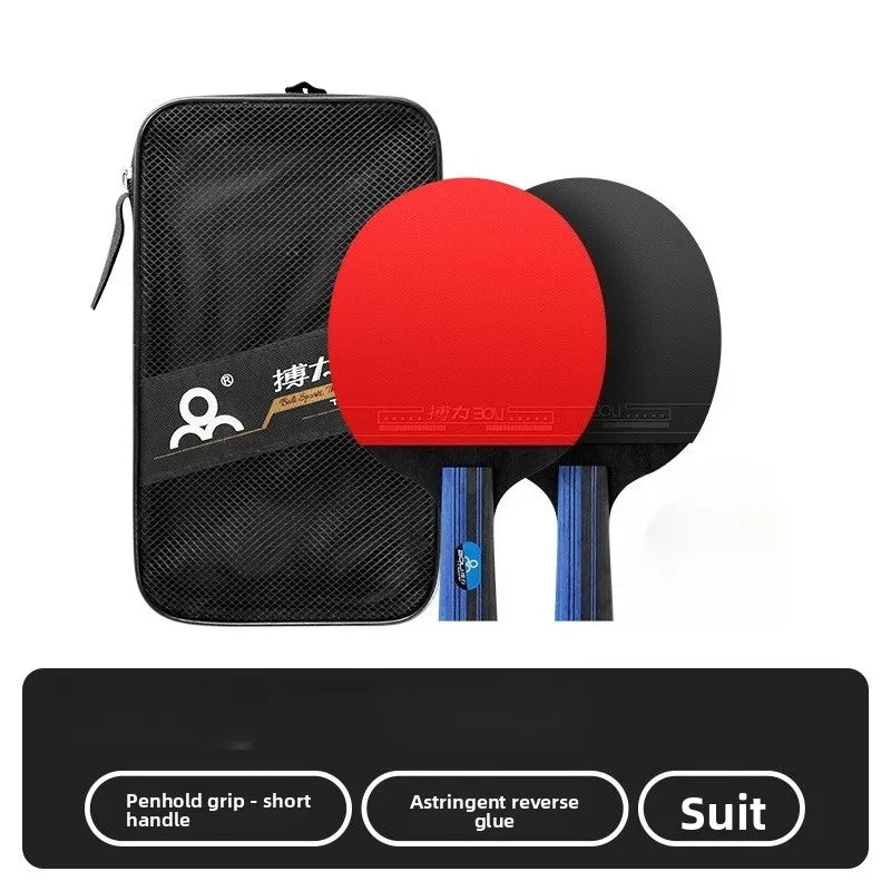 5 stars Table Tennis Rackets Professional High Performance Sets with bag Carrying Case Training Pure Solid Wood High Elasticity