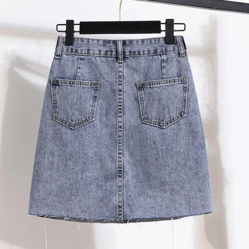 Women Casual Stripe Shawl T Shirt Skirts Two Piece Set 2025 Summer Student Fashion Tops Denim A-Line Skirt Outfits Lady Clothes