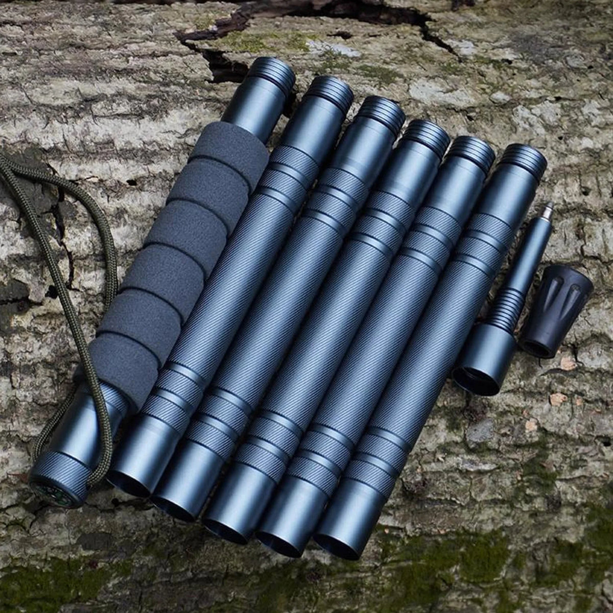 Multifunctional Aluminum Alloy Trekking Poles Durable Lightweight Adjustable Walking Sticks For Outdoor Hiking Camping