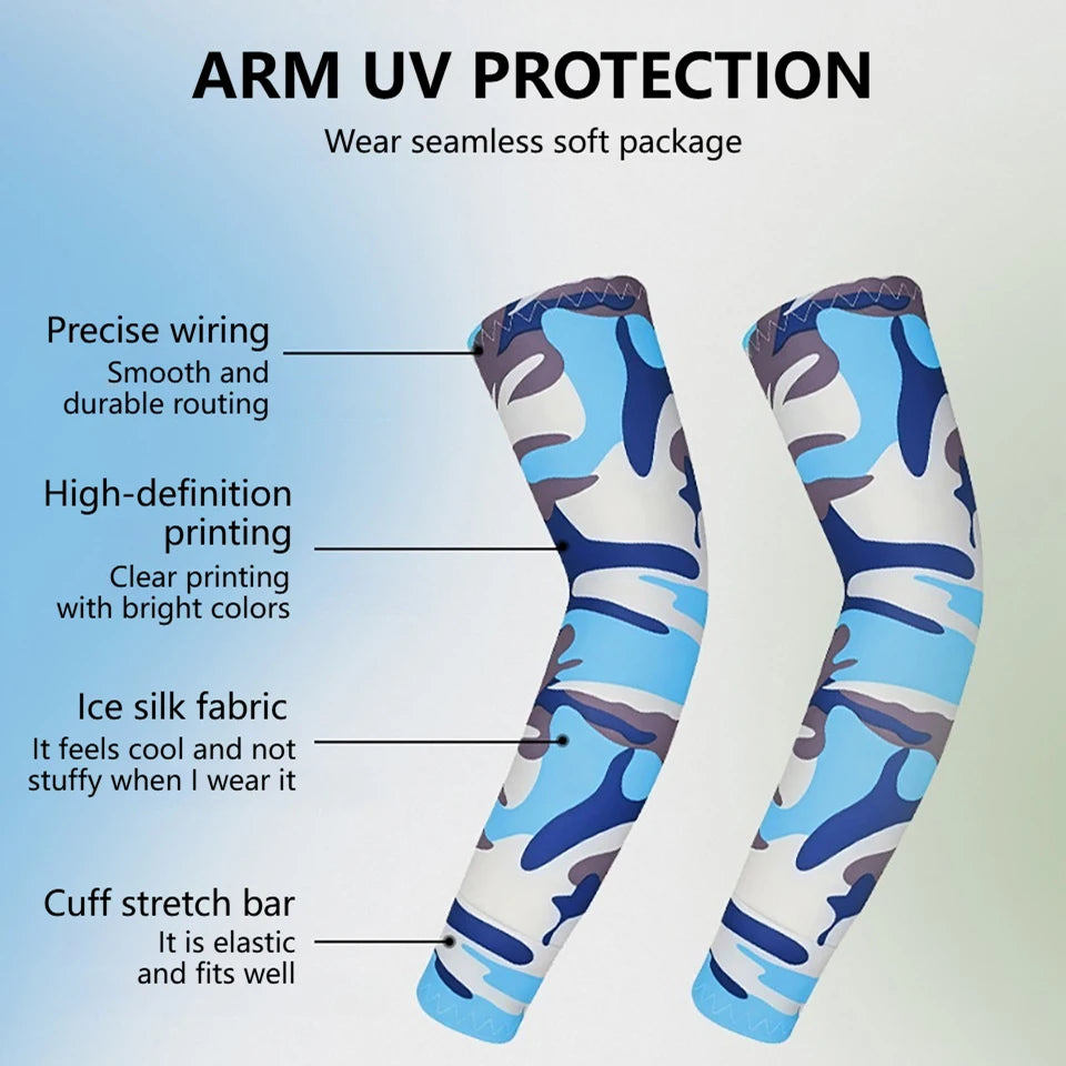 GTUBIKE 1 Pair Sports Cooling Arm Sleeves Basketball Cycling Arm Covers Outdoor Sports Mosquito and UV Protection Sleeves