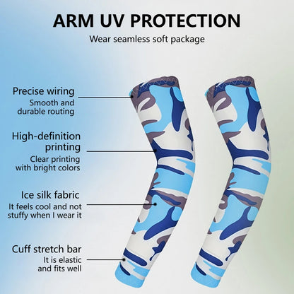 GTUBIKE 1 Pair Sports Cooling Arm Sleeves Basketball Cycling Arm Covers Outdoor Sports Mosquito and UV Protection Sleeves