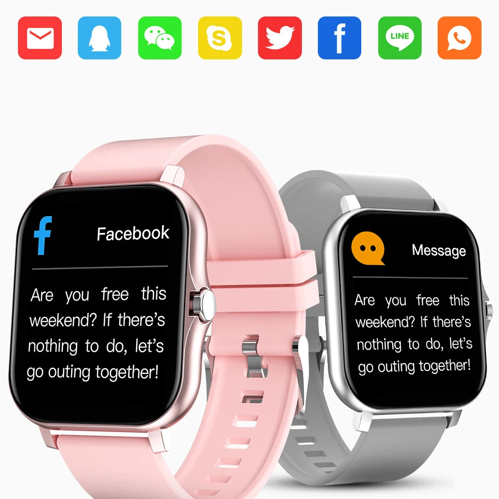 Smart Watch For Men Women Gift Full Touch Screen Sports Fitness Watches Blue Tooth Call Smartwatch Music Wristwatch Waterproof