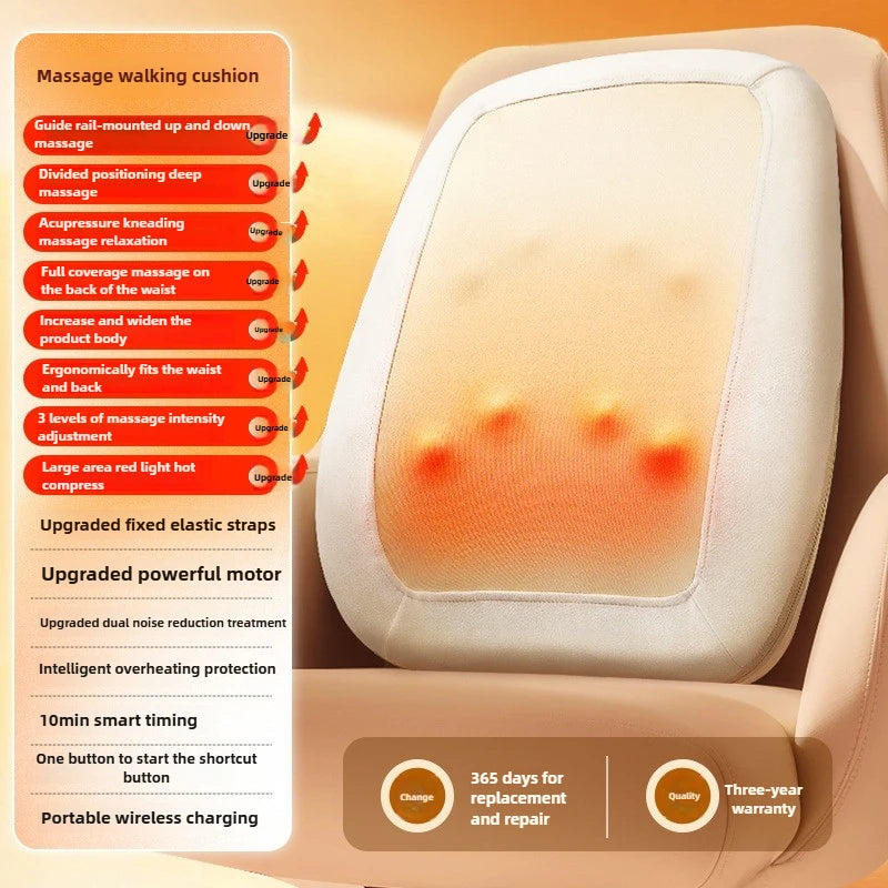 Cervical Vertebra Neck Massager Electric Red Light Heating Waist Back Kneading Massage Cushion Full Body Wireless Mechanical Arm