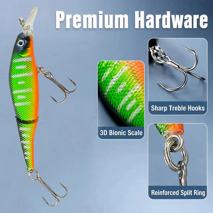 Flicker Shad Jointed Fishing Hard Bait Fishing Lures Hard Bait Deep Diving Swimbait for Bass Trout Freshwater and Saltwater