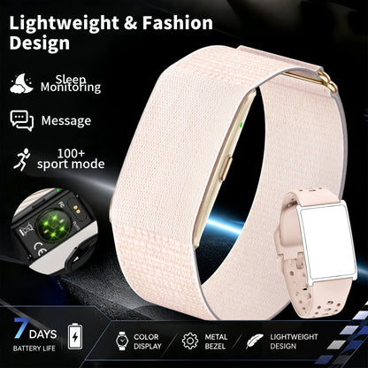 Screenless Fitness Tracker Dual Strap Smart Band GPS Track IP68 Waterproof No Screen Heart Rate Sleep Monitor Calorie Pedometer