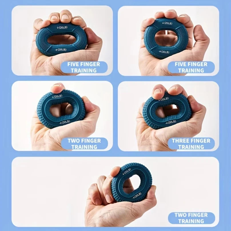 Hand Grip Ring with Silicone Carpal Expander, Strength Training Finger Ring, Increase Muscle Power and Body Building, 20-80LB
