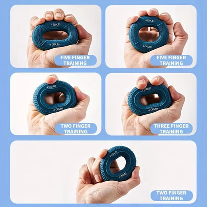 Hand Grip Ring with Silicone Carpal Expander, Strength Training Finger Ring, Increase Muscle Power and Body Building, 20-80LB