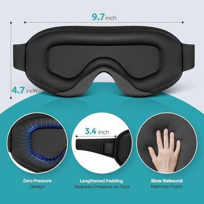 Sleep Mask Blackout Eye Masks for Sleep-3D Breathable Soft Comfortable Eye Mask for Travel-Adjustable Night Masks for Sleeping