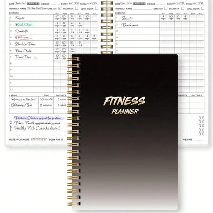 Fitness Planner Workout Journal, A5 Spiral Gym Log Book for Exercise Tracking Weight Loss & Training