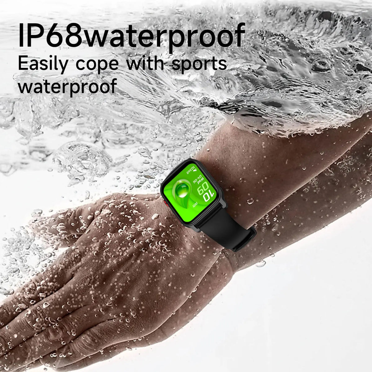 Smart Watch for Men 1.83 inch Screen 100+ Sports Modes Wireless Call Flashlight IP68 Waterproof Sleep Monitoring Sport Smartwat