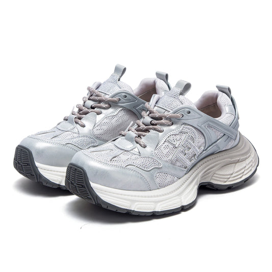Women's Walking Shoes 2026 New Silver Lace Mesh Shoes Simple and Comfortable Outdoor